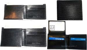 Lot of 5 New Woven Printed Leather man's bi fold wallet 6 cards ID Wallet BNWT - Image 3