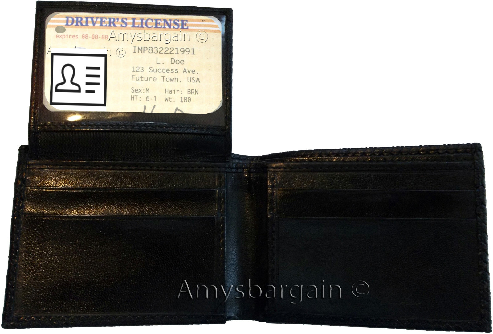 Lot of 5 New Woven Printed Leather man's bi fold wallet 6 cards ID Wallet BNWT - Image 6