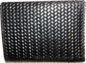 Lot of 5 man's trifold wallet genuine leather black woven printed real leather - Image 13