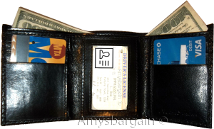 Lot of 5 man's trifold wallet genuine leather black woven printed real leather - Image 5