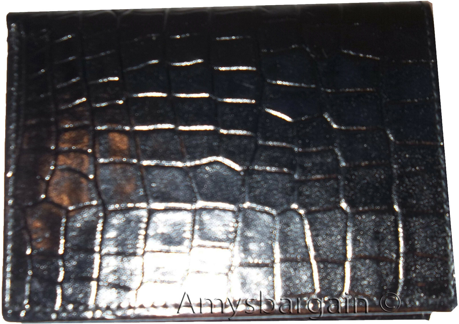 Lot of 6 Italian Style Crocodile Printed Leather Man's Black Trifold wallet BNWT - Image 7