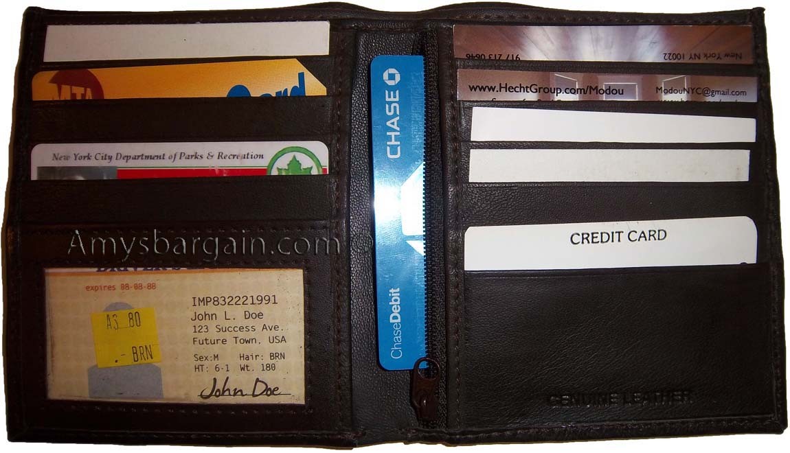 Lot of 6 Leather Hipster wallet billfold brown Bifold zip coin purse New wallets - Image 7