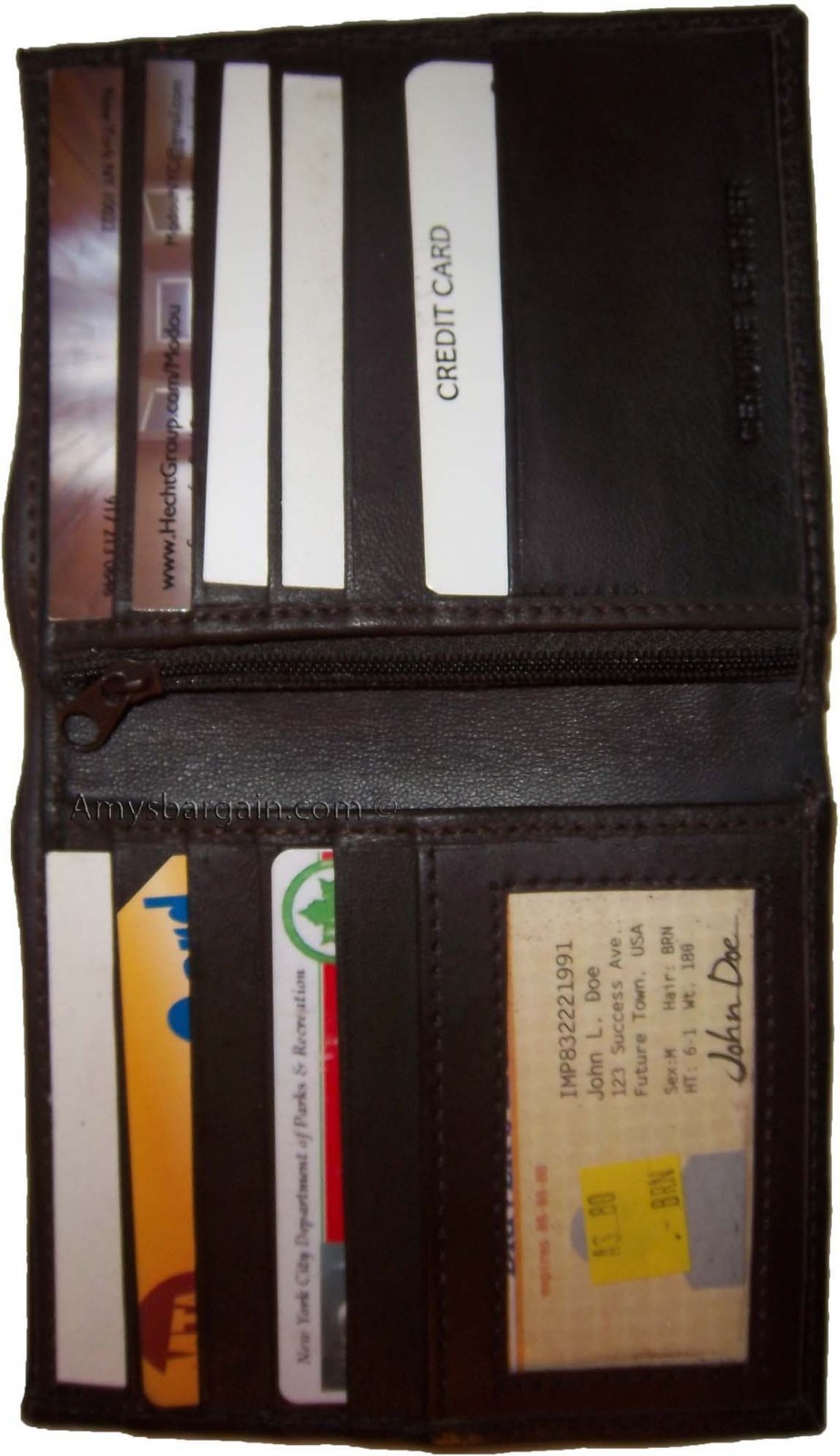 Lot of 6 Leather Hipster wallet billfold brown Bifold zip coin purse New wallets - Image 10