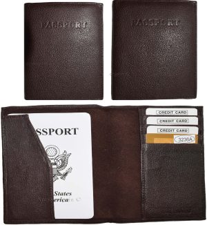 Lot of 6 Leather passport cover Brown Genuine leather INT"L passport case new - Image 4