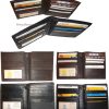 Lot of 6. Men's Wallet. Leather Hipster Billfold case,  Bifold zip coin purse BN