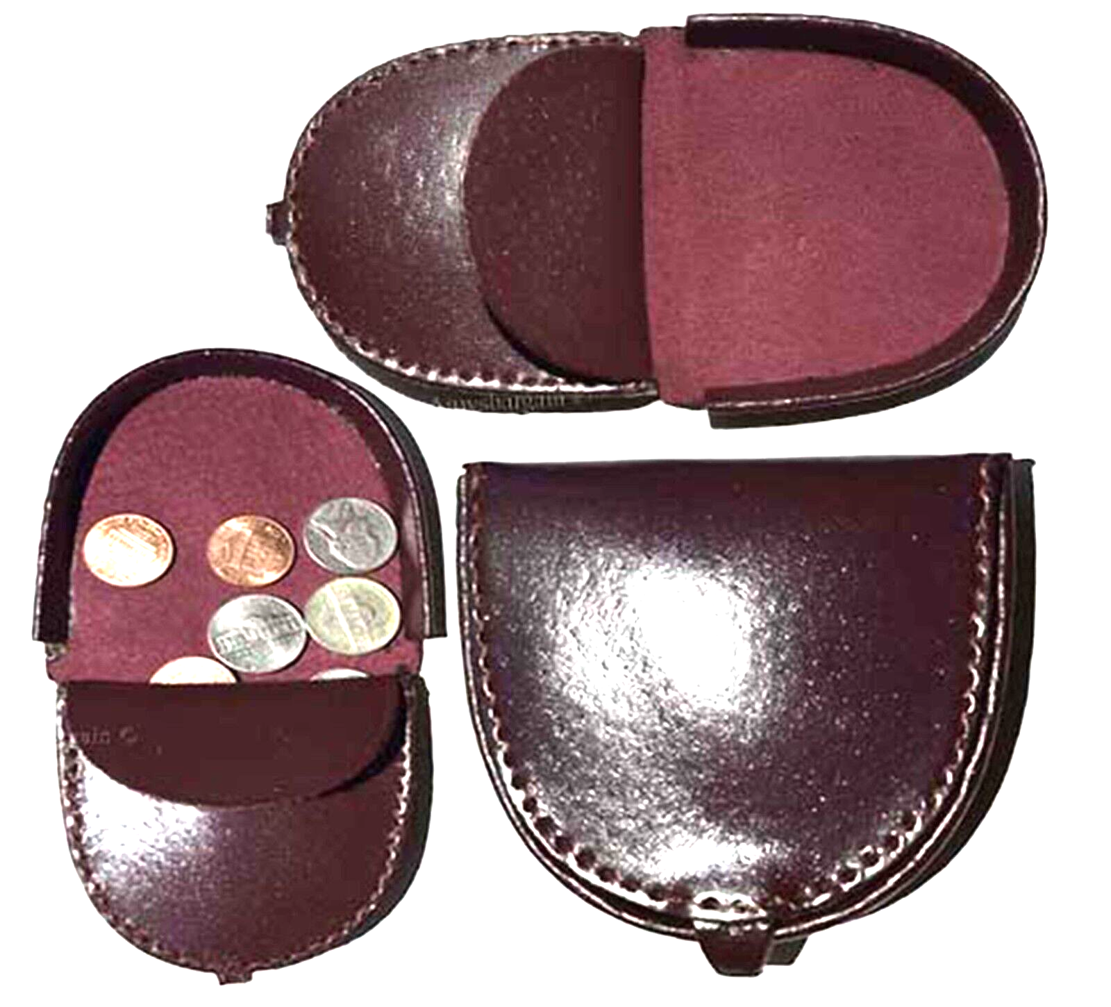 Lot of 6 New Burgundy Leather change purse, Coin case, Coin holder, change case - Image 4