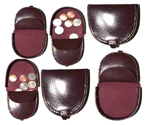 Lot of 6 New Burgundy Leather change purse, Coin case, Coin holder, change case
