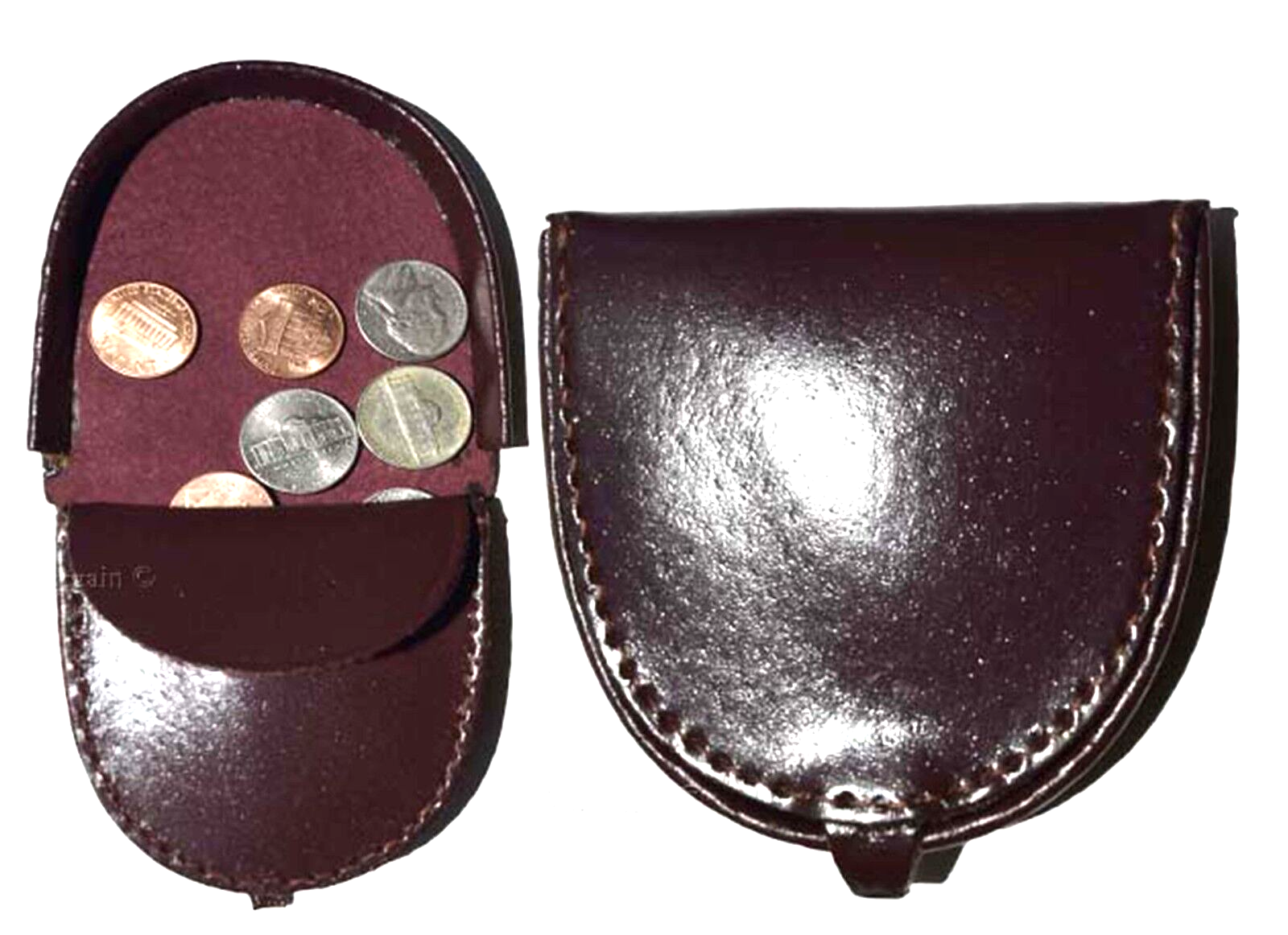 Lot of 6 New Burgundy Leather change purse, Coin case, Coin holder, change case - Image 5