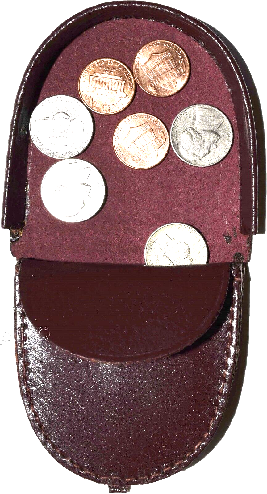 Lot of 6 New Burgundy Leather change purse, Coin case, Coin holder, change case - Image 6