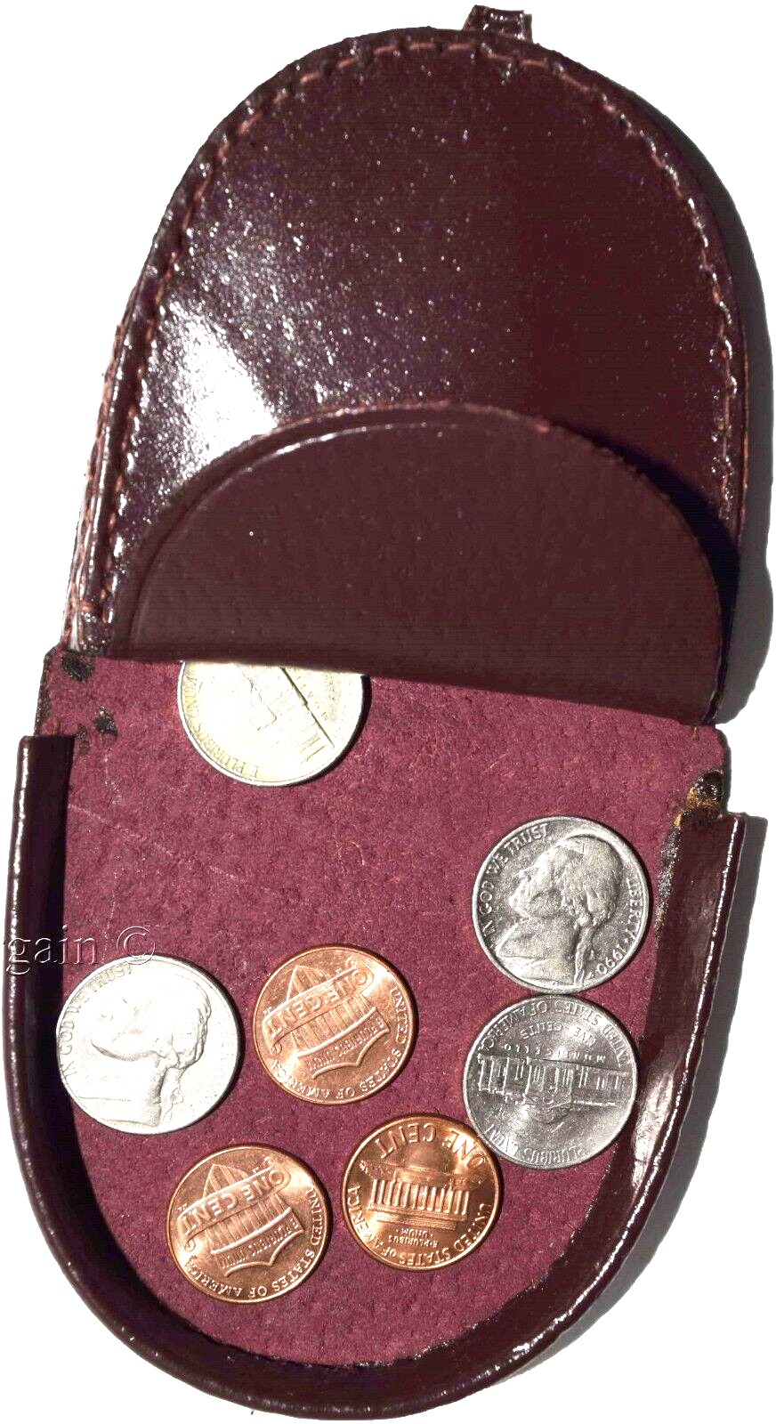 Lot of 6 New Burgundy Leather change purse, Coin case, Coin holder, change case - Image 7