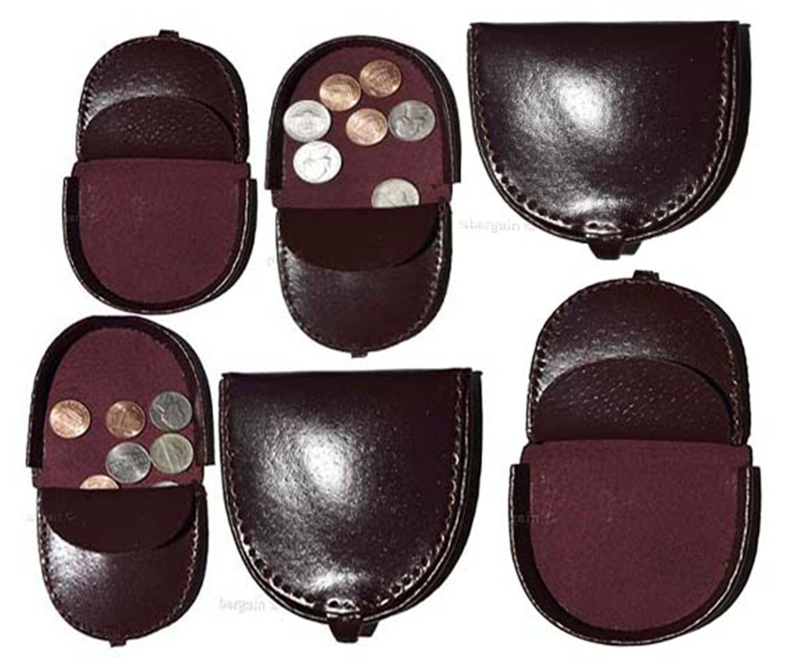 Lot of 6 New Burgundy Leather change purse, Coin case, Coin holder, change case - Image 9