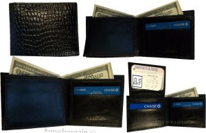 Lot of 6 New Crocodile Skin Printed Leather man's bi fold wallet 6 cards ID new - Image 11
