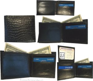 Lot of 6 New Crocodile Skin Printed Leather man's bi fold wallet 6 cards ID new - Image 12