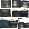 Lot of 6 New Crocodile Skin Printed Leather man's bi fold wallet 6 cards ID new