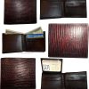 Lot of 6 New Lizard Skin Printed Leather Man's Brown billfold wallet 6 cards ID