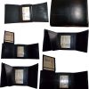 Lot of 6 New Trifold Leather Man’s wallet 2 ID 2 bill slots Black 6 card wallet