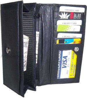 Lot of 6 New Women's checkbook wallet, Black leather Ladies checkbook wallet new - Image 12