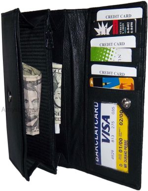 Lot of 6 New Women's checkbook wallet, Black leather Ladies checkbook wallet new - Image 4
