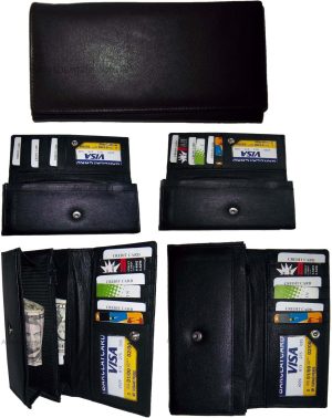 Lot of 6 New Women's checkbook wallet, Black leather Ladies checkbook wallet new - Image 8