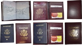 Lot of 6 New lambskin leather Passport cover. ID case credit card wallet bnwt+*
