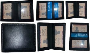 Lot of 6 business card leather Credit Card ID card picture Holder 2 ID window