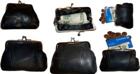 Lot of 6 new women's leather change purse coin bag wallet bag hand coin case bn