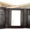 Man’s wallet Trifold Leather transparent window 6 card 2 bill slots New wallet