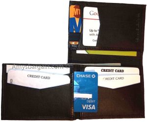 Man’s wallet leather bifold Trifold wallet 7 card spaces ID case new wallet - Image 5