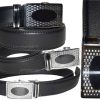 Men's Automatic Click Lock Buckle Waist Strap Dress Comfort Black Belt Casual 50