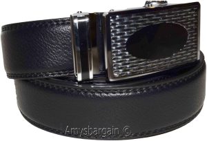 Men's Automatic Click Lock Buckle Waist Strap Dress Comfort Black Belt Casual 50 - Image 4