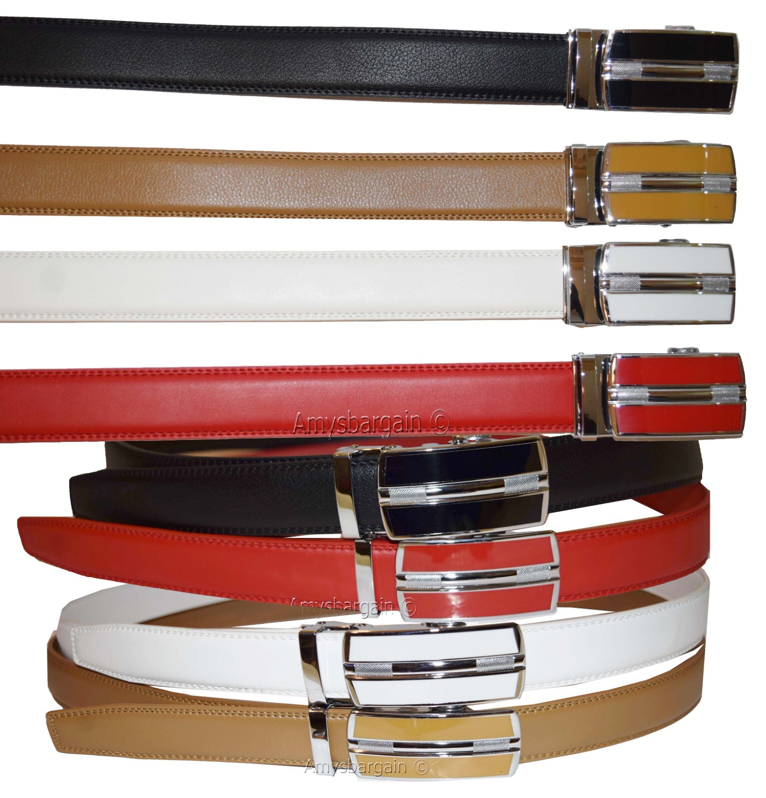 Men's Belt Auto-lock Type, dress belt easy adjust men's belt track bucke up 50" - Image 11