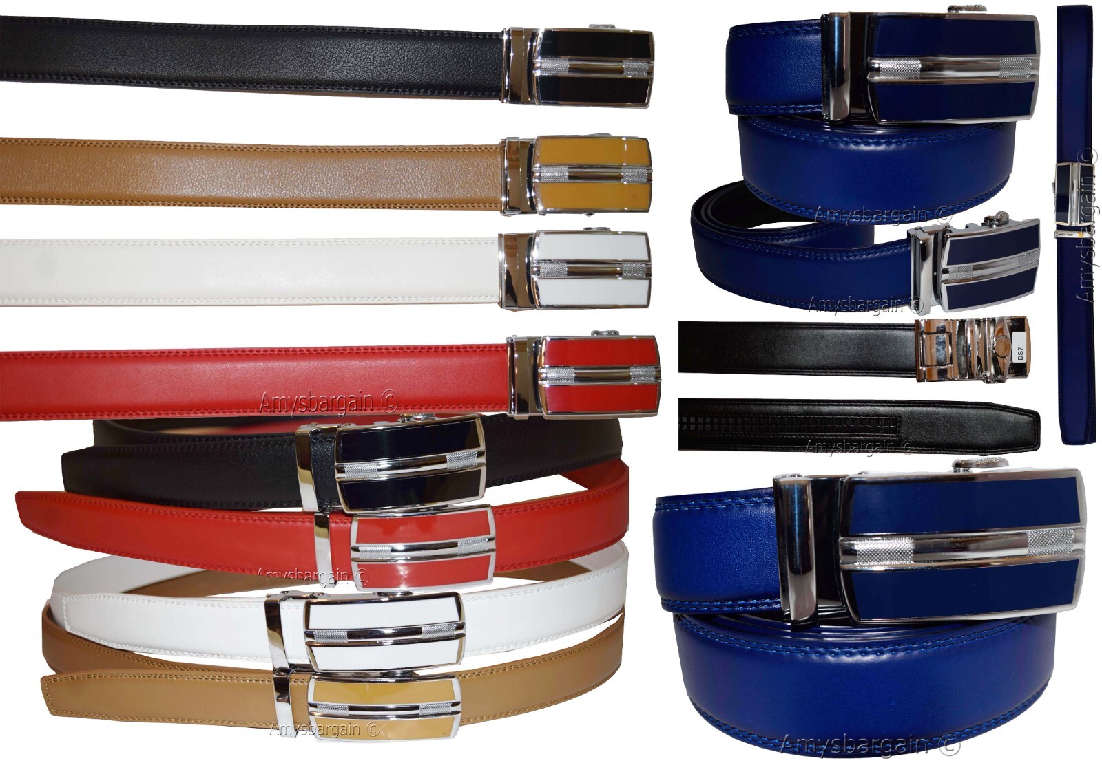 Men's Belt Auto-lock Type, dress belt easy adjust men's belt track bucke up 50" - Image 5