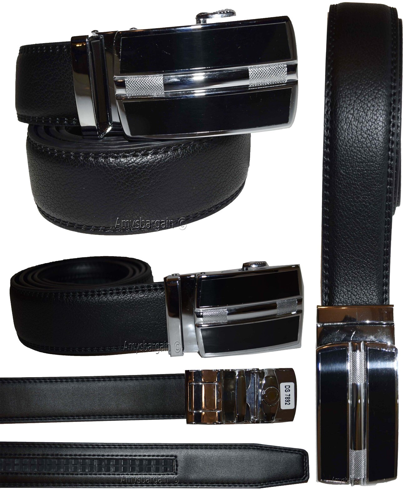Men's Belt Auto-lock Type, dress belt easy adjust men's belt track bucke up 50" - Image 7