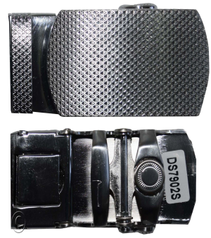 Men's Belt Buckle Auto sliding Self locking ratcheting track line silver buckle - Image 5