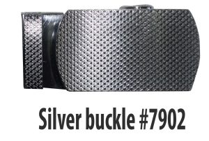 Men's Belt Buckle Auto sliding Self locking ratcheting track line silver buckle - Image 9