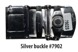 Men's Belt Buckle Auto sliding Self locking ratcheting track line silver buckle - Image 10