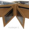 Men's Bifold leather wallet, 2 center pieces 9 card 3 IDs Genuine leather wallet