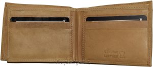 Men's Bifold leather wallet, 2 center pieces 9 card 3 IDs Genuine leather wallet - Image 4