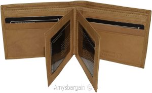 Men's Bifold leather wallet, 2 center pieces 9 card 3 IDs Genuine leather wallet - Image 6