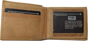 Men's Bifold leather wallet, 2 center pieces 9 card 3 IDs Genuine leather wallet - Image 8