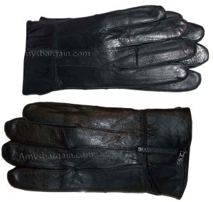 Men's Leather Gloves Zip up Men's Gloves Winter Gloves lined warm Gloves brn new - Image 7