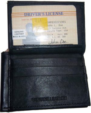 Men's Leather Wallet Money Clip 5 Card Holder ID Window billfold clip new bifold - Image 12