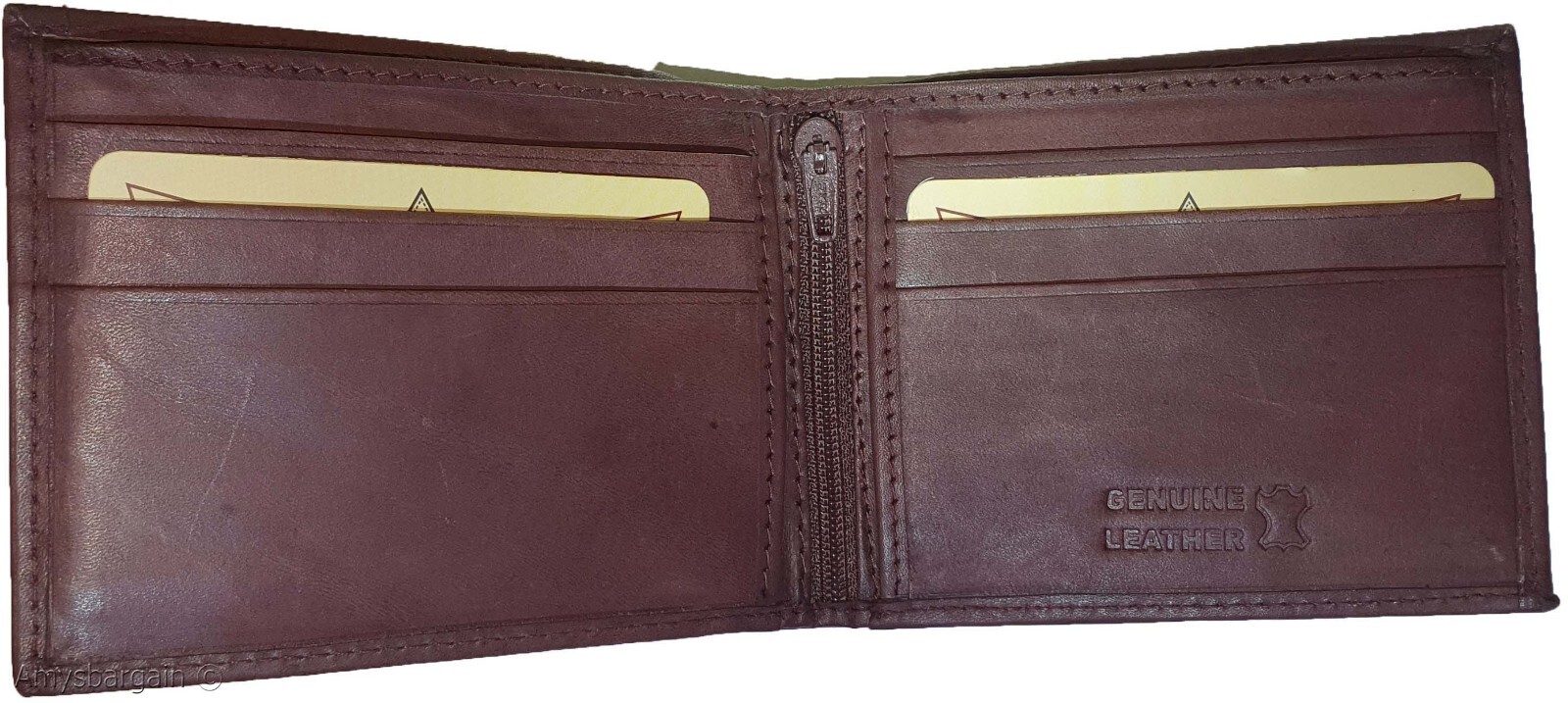 Men's Leather Wallet YL billfold pockets card slots genuine leather wallet new - Image 14