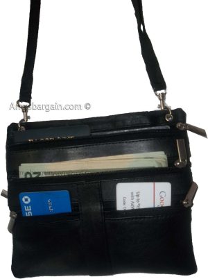 Men's Leather all purpose hand bag waist bag belt bag waist pouch 5 zip pockets - Image 11