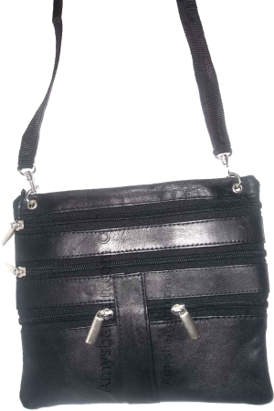 Men's Leather all purpose hand bag waist bag belt bag waist pouch 5 zip pockets - Image 5