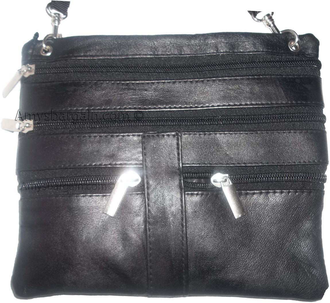 Men's Leather all purpose hand bag waist bag belt bag waist pouch 5 zip pockets - Image 6