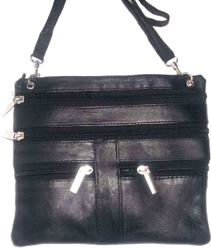 Men's Leather all purpose hand bag waist bag belt bag waist pouch 5 zip pockets - Image 7