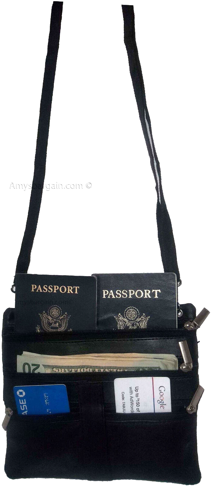 Men's Leather all purpose hand bag waist bag belt bag waist pouch 5 zip pockets - Image 8