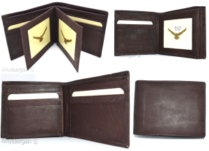 Men's RFID brown wallet bifold genuine leather protect IDs credit cards brd new. - Image 3