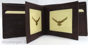 Men's RFID brown wallet bifold genuine leather protect IDs credit cards brd new. - Image 9
